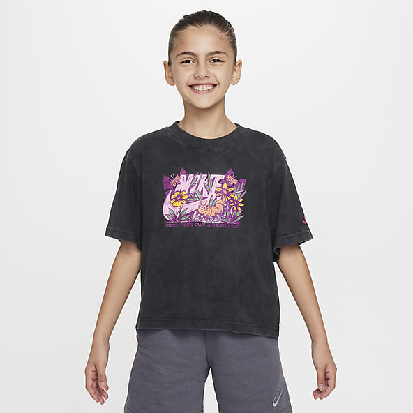 Kids Black Tops T Shirts. Nike